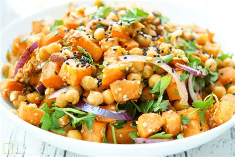 Roasted Chickpea And Sweet Potato Salad Recipe Elle Republic