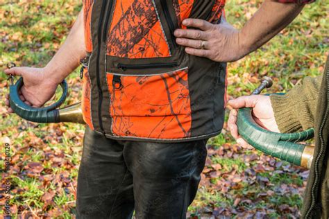 Jäger mit Jagdhorn Stock Foto Adobe Stock