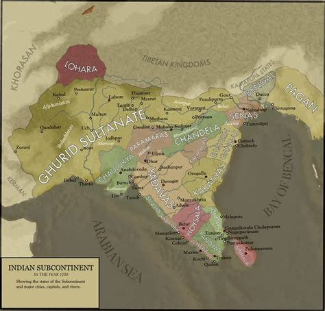 Map Of The Indian Subcontinent In 1200 By Mandirafan On Deviantart