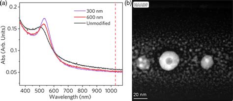 Optical Extinction Spectra Of Au NPs And HAADF Image Of Au Nanoshell