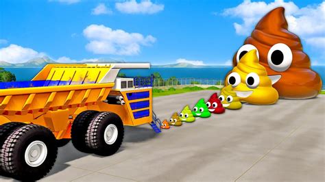 Big And Small Emoji Poop Vs Giant Dump Truck In Beamng Drive Battle