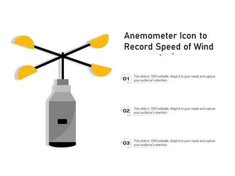 Anemometer Icon To Record Speed Of Wind Powerpoint Slide Template