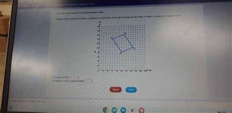 Solved Operties Of Dilations Mastery Test Select The Correct Answer