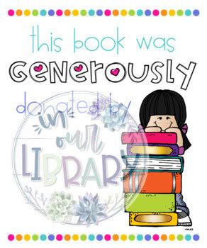 Book Donation Labels By Inourlibrary TPT