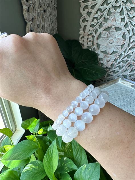 Selenite Beaded Bracelets – oakandquartz