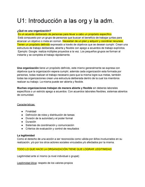 Resumen 1er Parcial Administracion Empresarial I U1 Introducción A