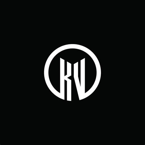 Kv Monogram Logo Isolated With A Rotating Circle Vector Art At