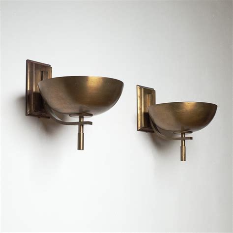 Art Deco Brass Wall Lights 1930s Mdrn