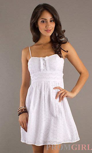 Short White Spaghetti Strap Dress At Com Imagens