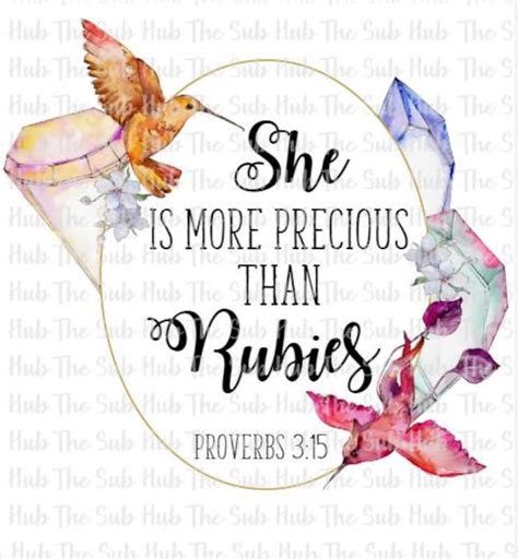 She Is More Precious Than Rubies Sublimation Christian Psalm Etsy