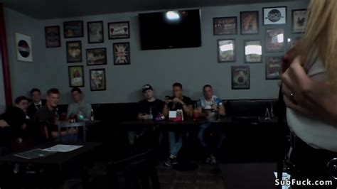 Blonde Anal Fucked In Public Bar