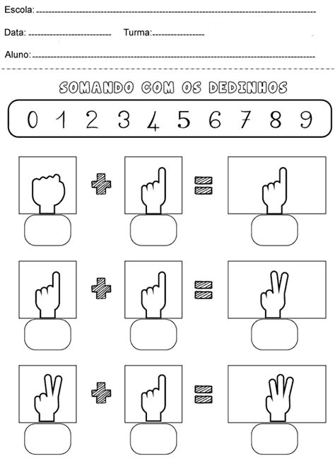 Atividades De Matemática Do 1º Ano Somando Os Dedinhos Ler E Aprender