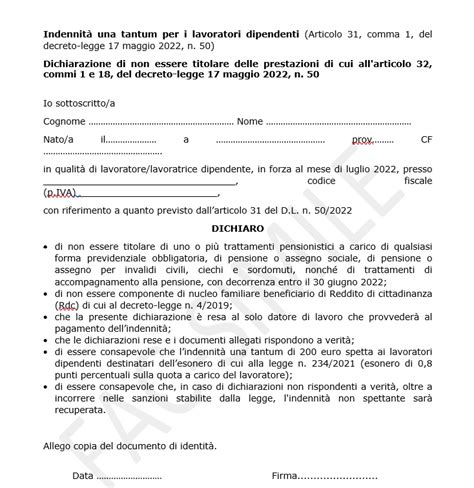 Bonus Euro Ecco Il Modulo Di Autocertificazione Da Compilare