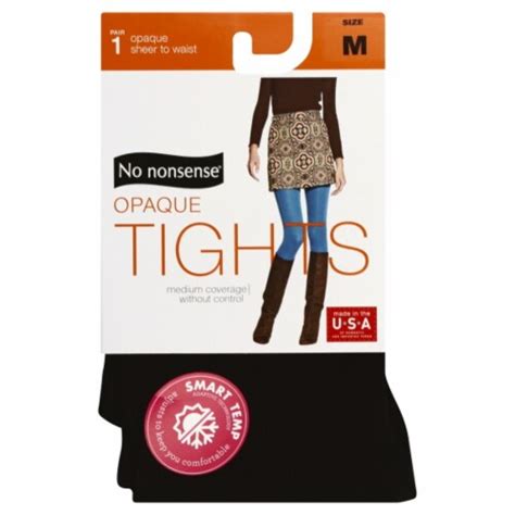 No Nonsense Opaque Sheer To Waist Tights Black 1 Ct Fred Meyer