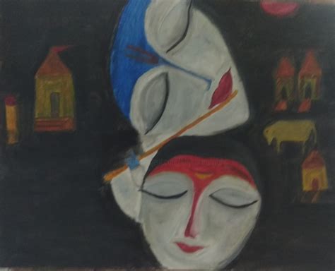 Abstract Radha Krishna Oil Paintings