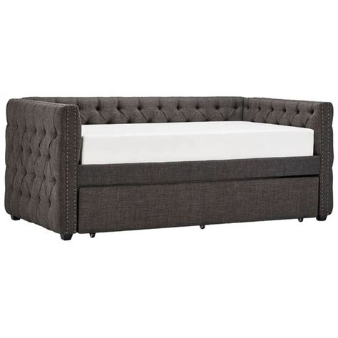 Knightsbridge Twin Tufted Nailhead Chesterfield Daybed And Trundle By