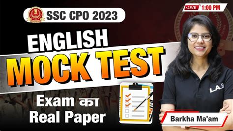 Ssc Cpo Cpo English Mock Test Cpo English By Barkha Ma Am