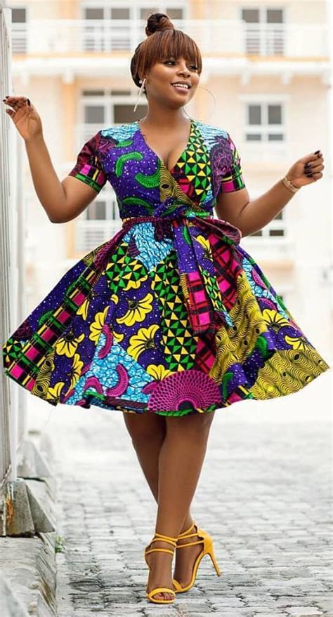 African Print Short Dress African Fashion Ankara Kitenge African