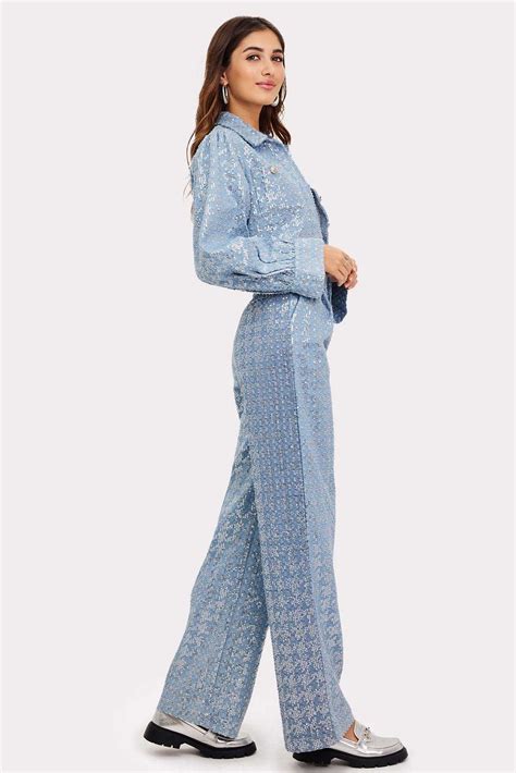 Blue Straight Leg Trousers Loavies