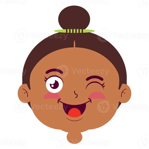 Girl Happy Face Cartoon Cute 14319276 Png