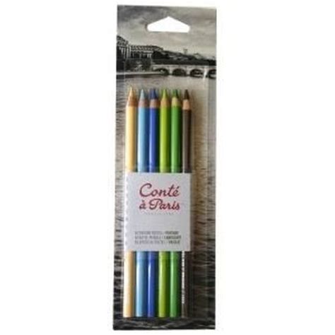 Crayons Conte A Paris Blister 6 Pastels Paysage Jaune De Naples