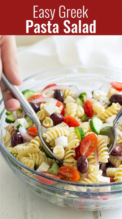 Easy Greek Pasta Salad Recipe Cucinadeyung