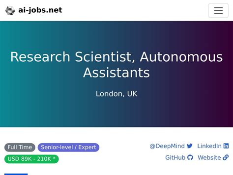 [HIRING] Research Scientist, Autonomous Assistants in London, UK : r/ai ...