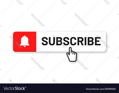 Subscribe Button For Social Media Royalty Free Vector Image