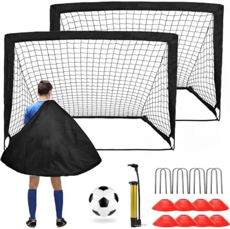 Jidyous Portable Training Goals 120x90 Cm Pop Up Soccer Net For Backyard Set Of 2 With Carry Bag