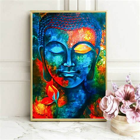 Abstract Buddha Wall Art Canvas Print Buddha Painting Canvas Buddha