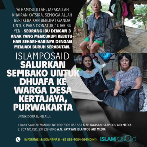 Islamposaid Salurkan Sembako Untuk Dhuafa Ke Warga Desa Kertajaya