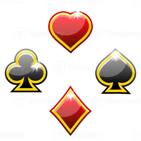 Set Of Playing Card Suits Isolated On Transparent Background Heart