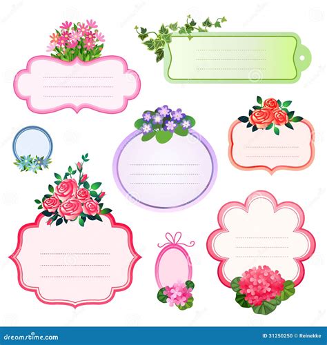 Flower Labels Stock Photo - Image: 31250250