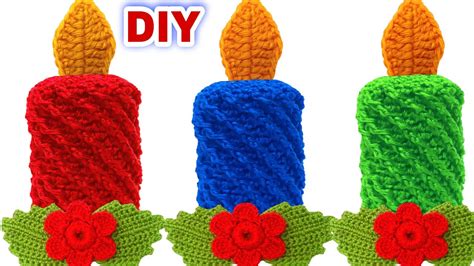 Velas Navide As Tejidas A Crochet Paso A Paso Youtube