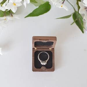 Slim Engagement Ring Box Flat Minimalist Ring Box Tooth Fairy Box