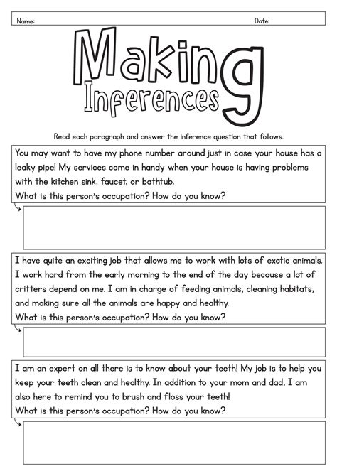 13 Best Images Of Inferences Worksheets With Answers Inference