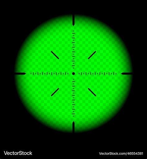 Weapon Night Sight Sniper Rifle Optical Scope Vector Image