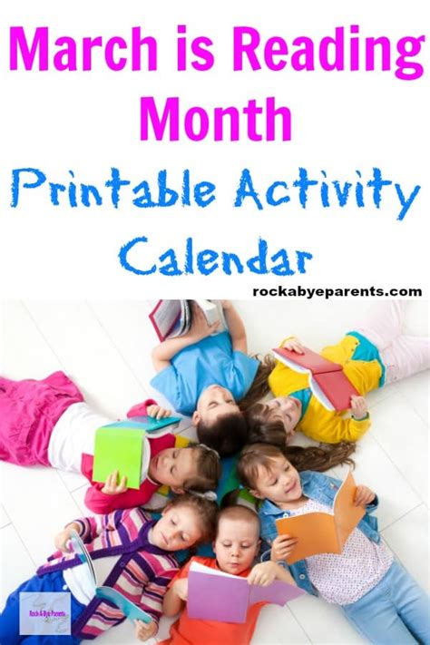 March Is Reading Month Activity Calendar - Rock-A-Bye Parents