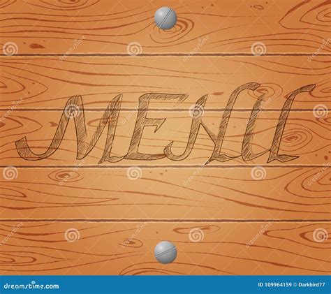 Menu Of Restaurant On Wooden Texture Background Stock Illustration