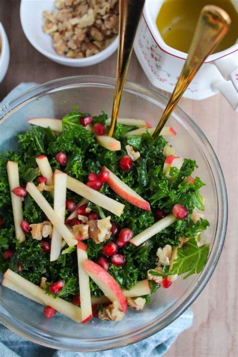 Kale Pomegranate Salad With Honey Mustard Dressing A Saucy Kitchen