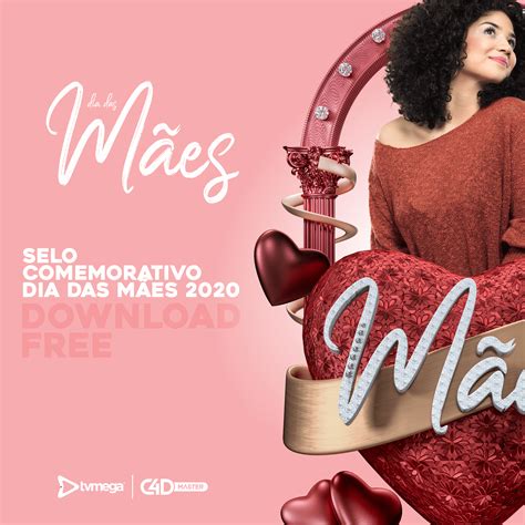 FREEBIE SELO DIA DAS MÃES 3D Behance