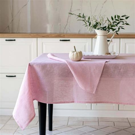 Tischdecke Leinen Rosa Varvara Home