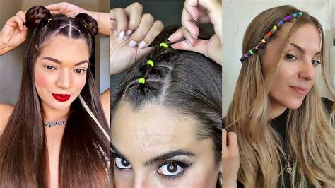 PEINADOS EN TENDENCIA CON LIGAS Todo Tipo De Cabello Chicas Fashions