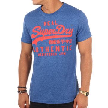 Superdry Tee Shirt Vintage Authentic Grit Bleu Chiné