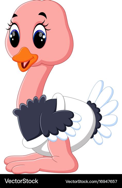 Funny Ostrich Cartoon Royalty Free Vector Image