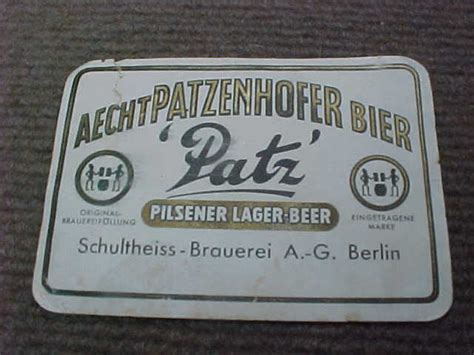 1956 Aecht Patzenhoffer Bier Patz Pilsener Lager Label K Flickr