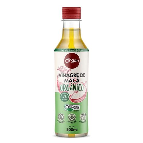 Vinagre Maçã Orgânico Organ 500ml Organ Alimentos