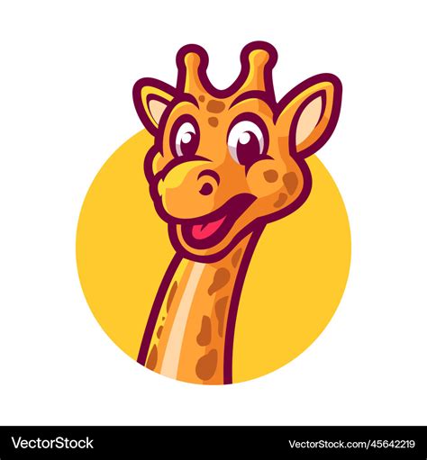 Giraffe Cartoon Character Mascot Logo Royalty Free Vector