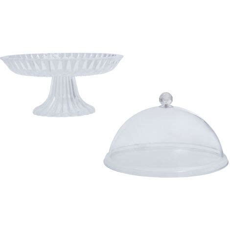 Interiors By Premier Clear Acrylic Cake Stand With Dome Lid Elegant