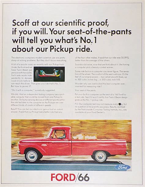 1966 Vintage Ford Pickup Truck Ad Vintage Ford Ads